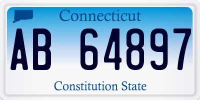 CT license plate AB64897