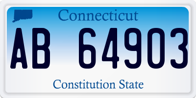 CT license plate AB64903
