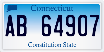 CT license plate AB64907