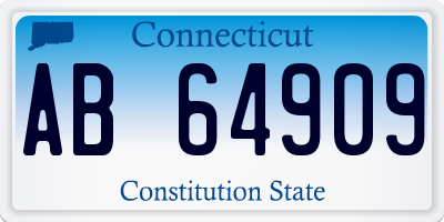 CT license plate AB64909