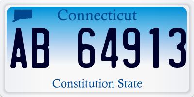 CT license plate AB64913