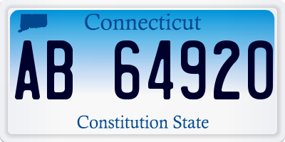 CT license plate AB64920