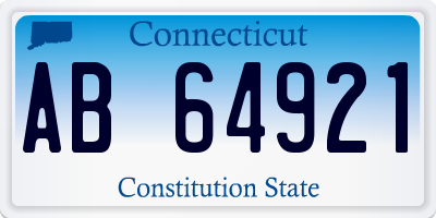 CT license plate AB64921