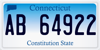 CT license plate AB64922