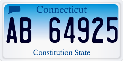 CT license plate AB64925