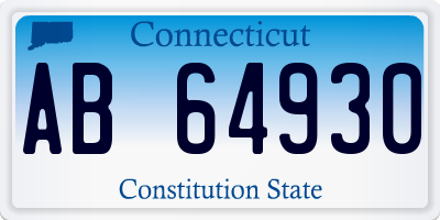 CT license plate AB64930