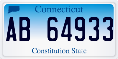 CT license plate AB64933