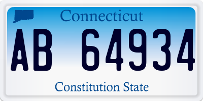CT license plate AB64934