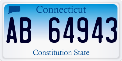 CT license plate AB64943