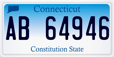 CT license plate AB64946