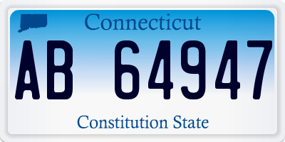 CT license plate AB64947