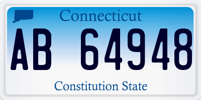 CT license plate AB64948