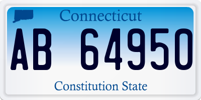 CT license plate AB64950