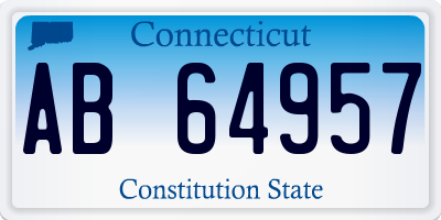 CT license plate AB64957