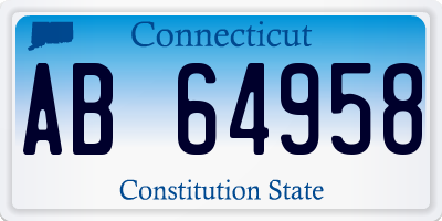 CT license plate AB64958