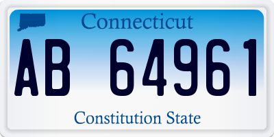 CT license plate AB64961
