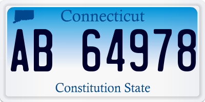 CT license plate AB64978