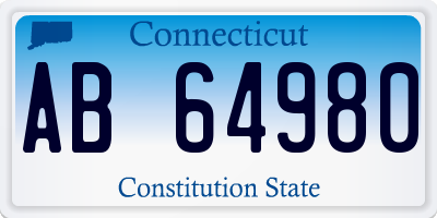 CT license plate AB64980