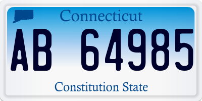 CT license plate AB64985