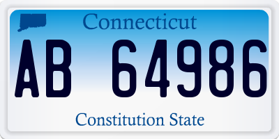 CT license plate AB64986