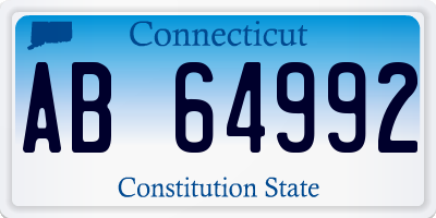 CT license plate AB64992