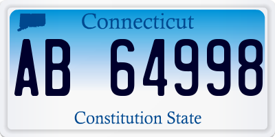 CT license plate AB64998