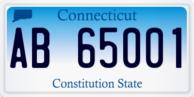 CT license plate AB65001