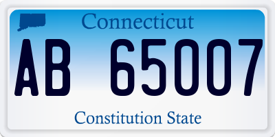 CT license plate AB65007