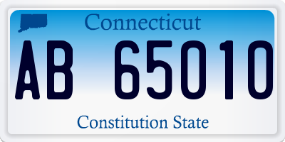 CT license plate AB65010