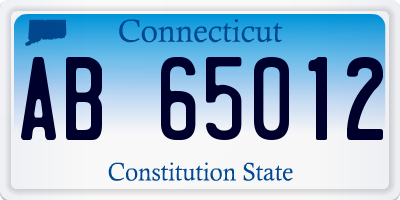 CT license plate AB65012