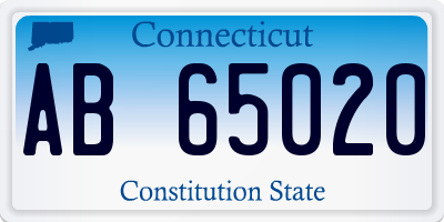 CT license plate AB65020