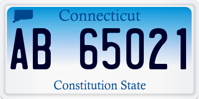 CT license plate AB65021