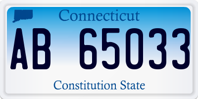 CT license plate AB65033