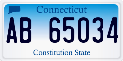 CT license plate AB65034