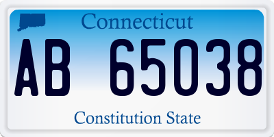 CT license plate AB65038