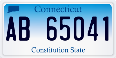 CT license plate AB65041