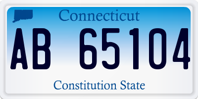 CT license plate AB65104