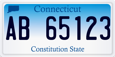 CT license plate AB65123