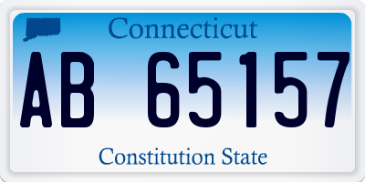 CT license plate AB65157