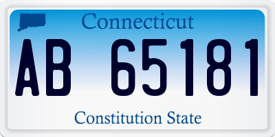 CT license plate AB65181