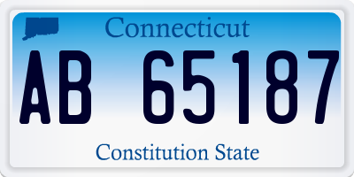 CT license plate AB65187