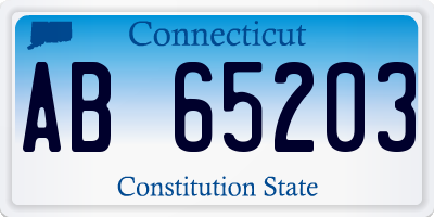 CT license plate AB65203