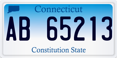 CT license plate AB65213