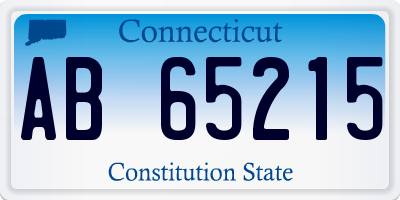 CT license plate AB65215