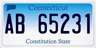 CT license plate AB65231