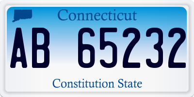 CT license plate AB65232