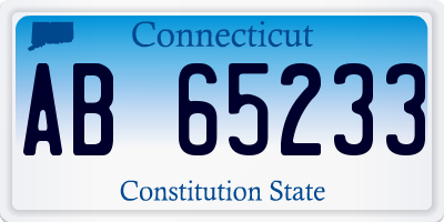 CT license plate AB65233