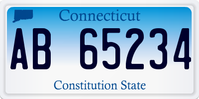 CT license plate AB65234