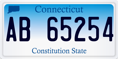 CT license plate AB65254