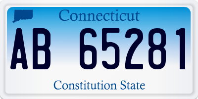 CT license plate AB65281